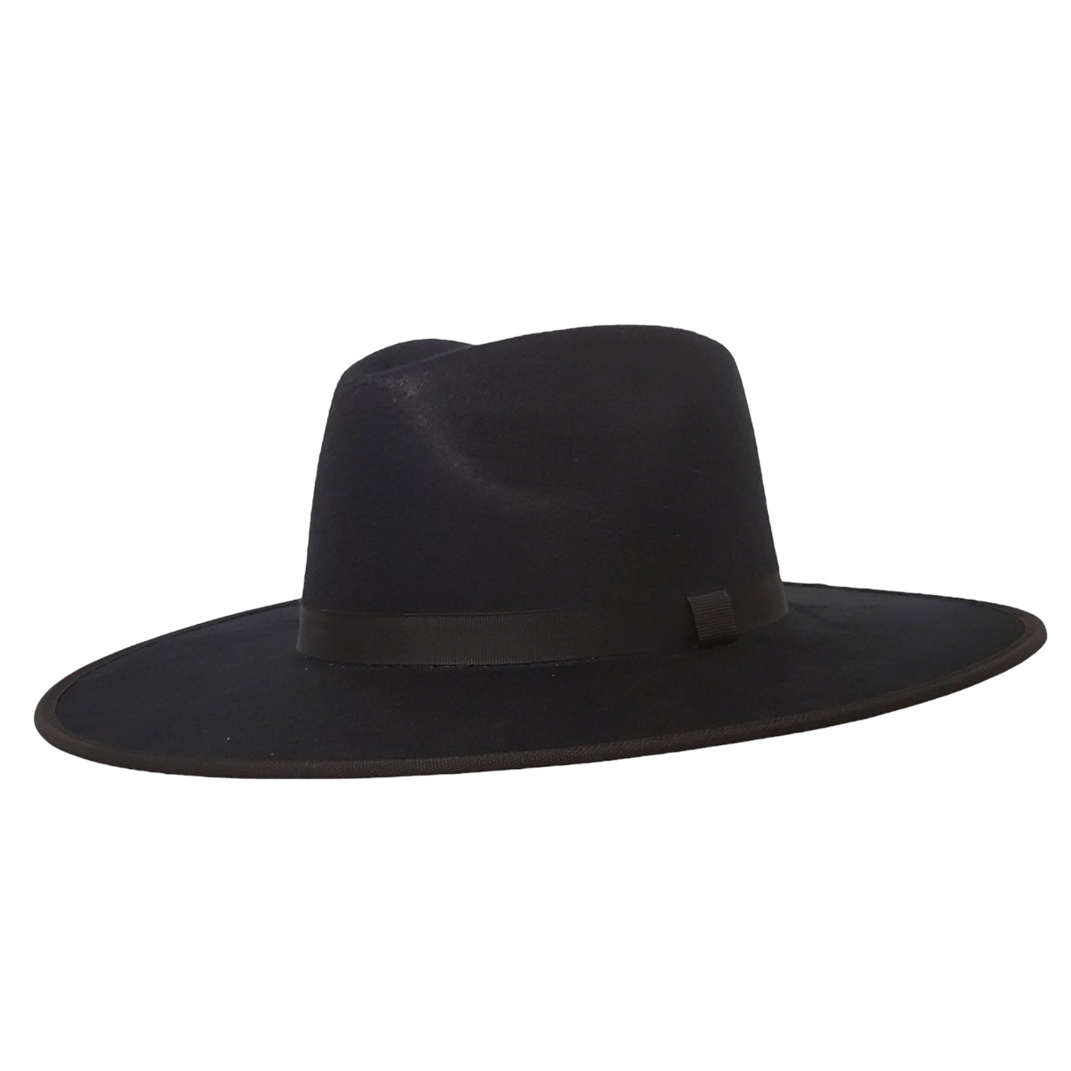 Black felt cowboy hat with 5 inch brim online