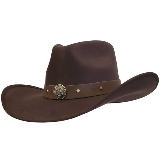 Brown Cotton Felt Hat