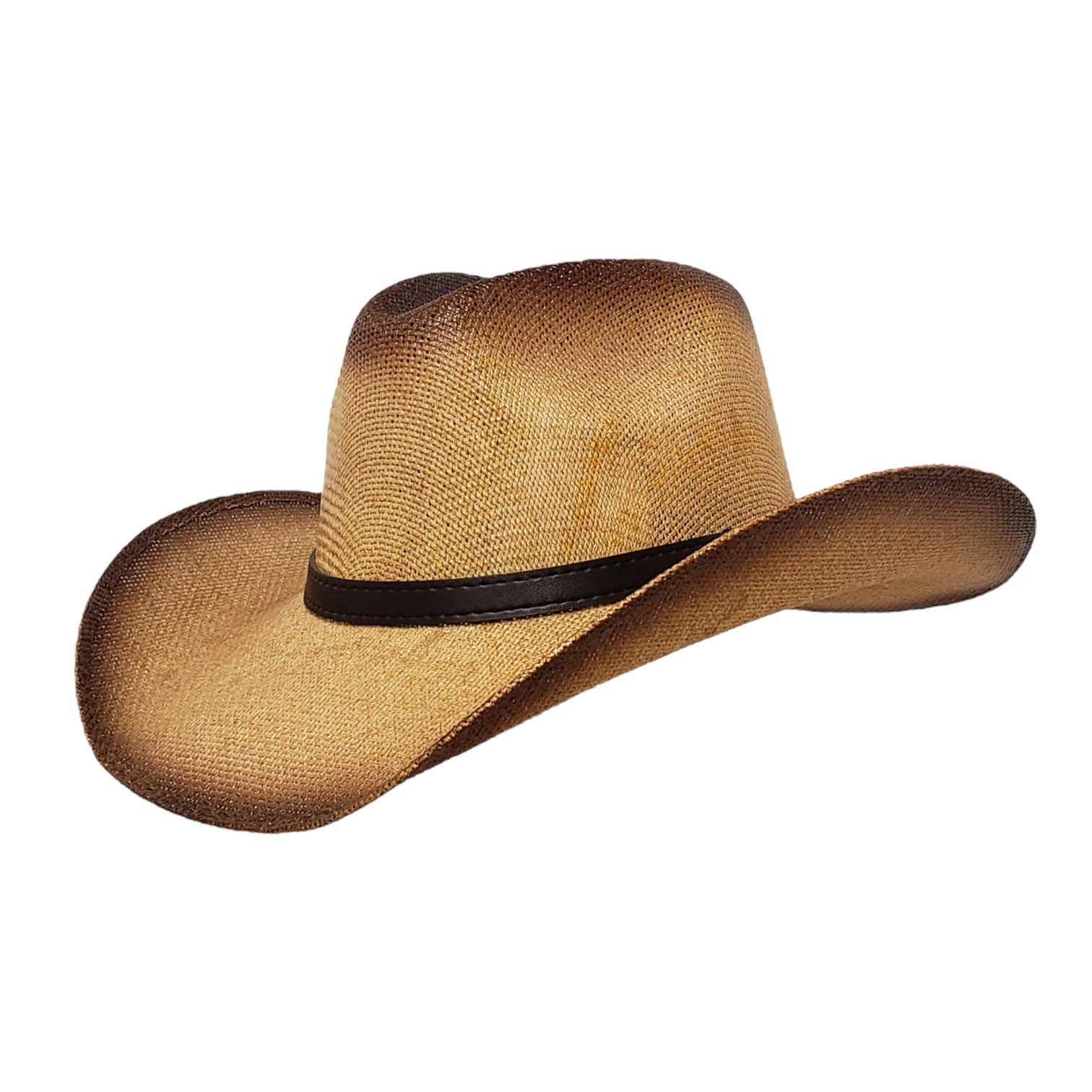 Brown straw cowboy hat – CBT Barato Series, a breathable Western hat for outdoor adventures, festivals, and classic cowboy fashion