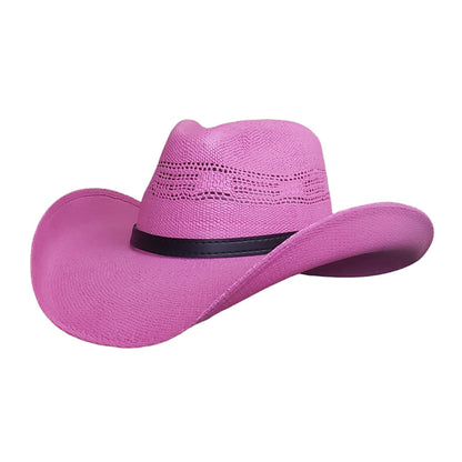 Vibrant Hot Pink Cowboy Hat – Cabo Straw Bangora Hat for Women & Girls