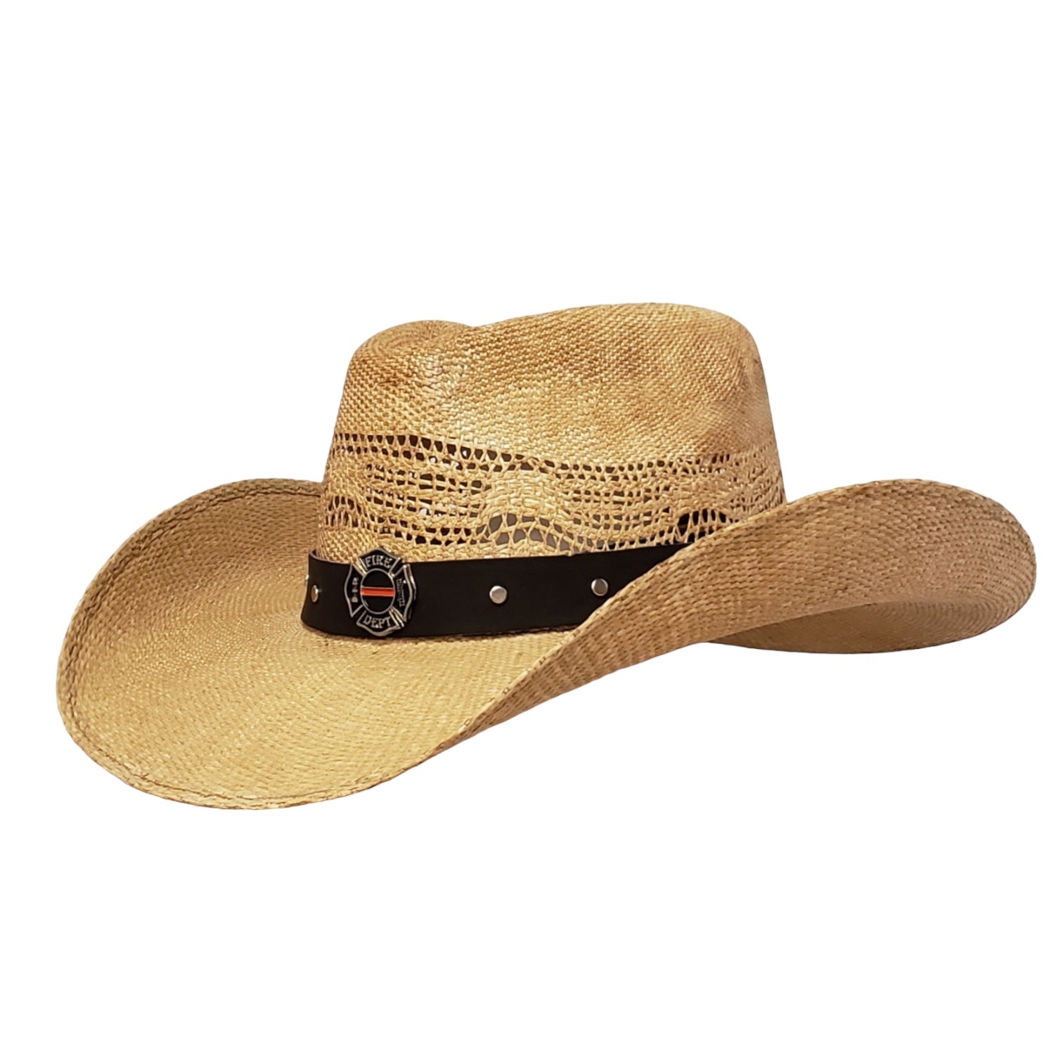 Firefighter Heroes Brown Straw Cowboy Hat – Best Western Hat for Men & Women | Buy Cowboy Hat Near Me