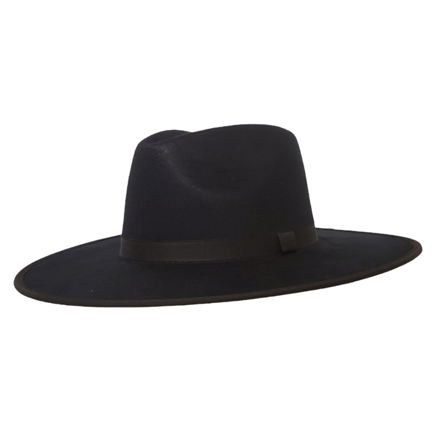 Flat Brim Black Cotton cowboy hat – a bold and stylish Western rancher hat, perfect for rodeo, country fashion, and outdoor adventures