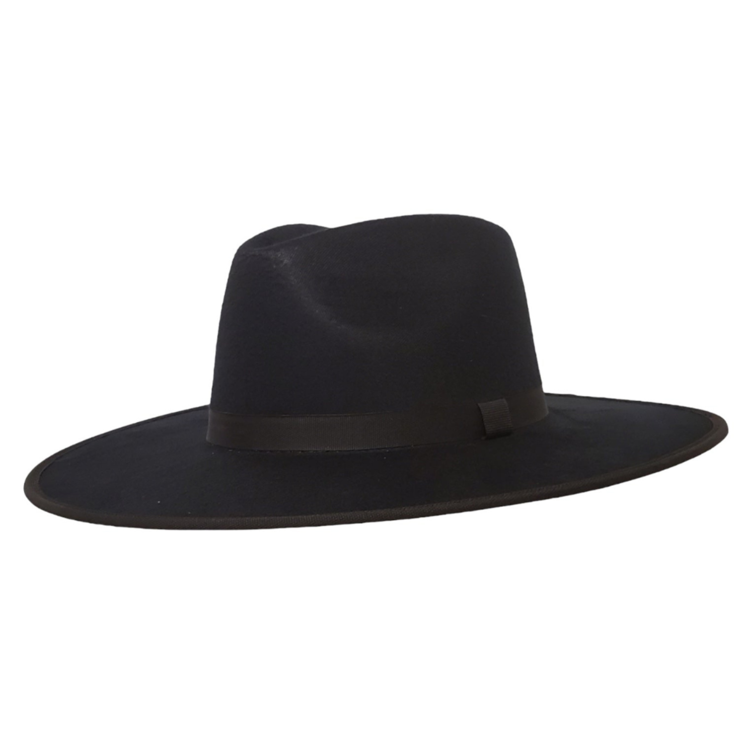 Flat Brim Black Cotton cowboy hat – a bold and stylish Western rancher hat, perfect for rodeo, country fashion, and outdoor adventures