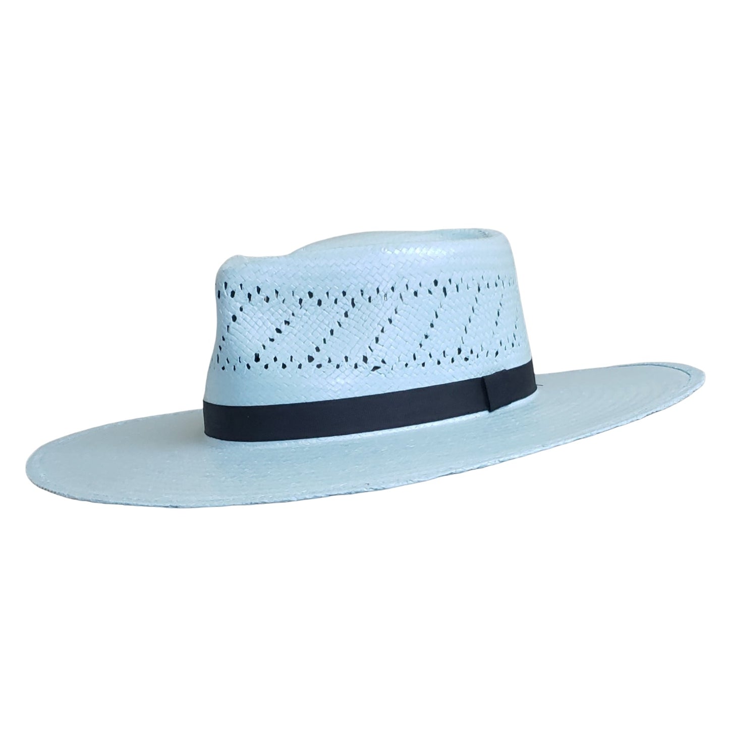 Lolita Baby Blue Straw Shantung Cowgirl Hat – Stylish Western Hat for Rodeo & Festivals