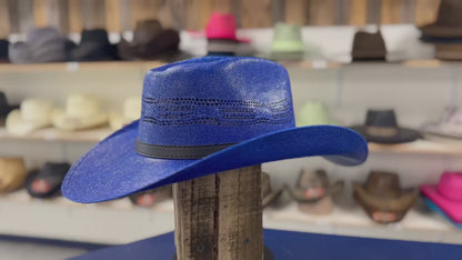 Cabo Royal Blue Rodeo Hat – Fashionable Straw Cowboy Hat for Western Fashion & Summer Adventures