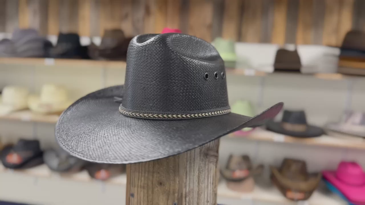 Black straw cowboy deals hat