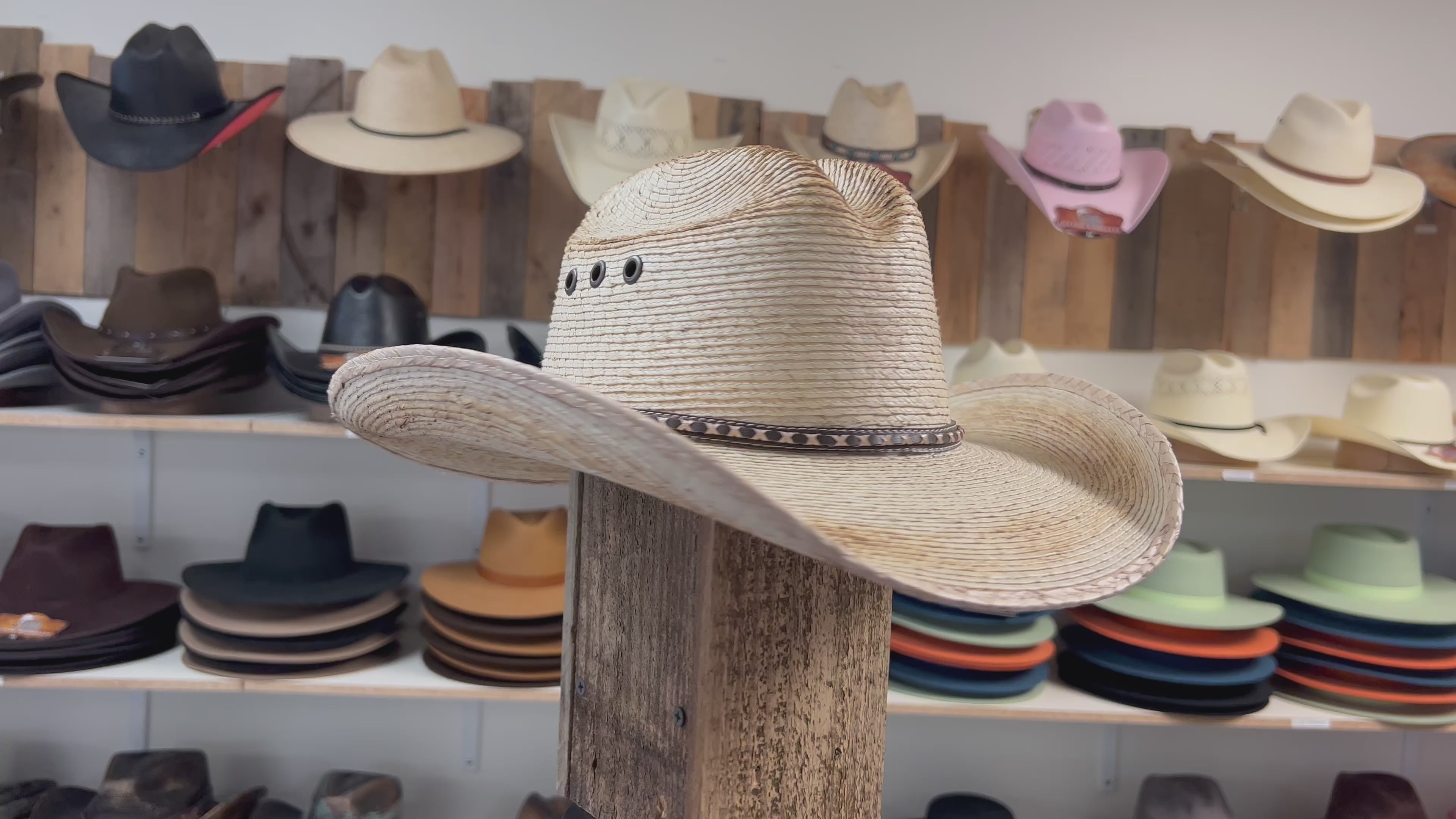 Flexible store cowboy hats