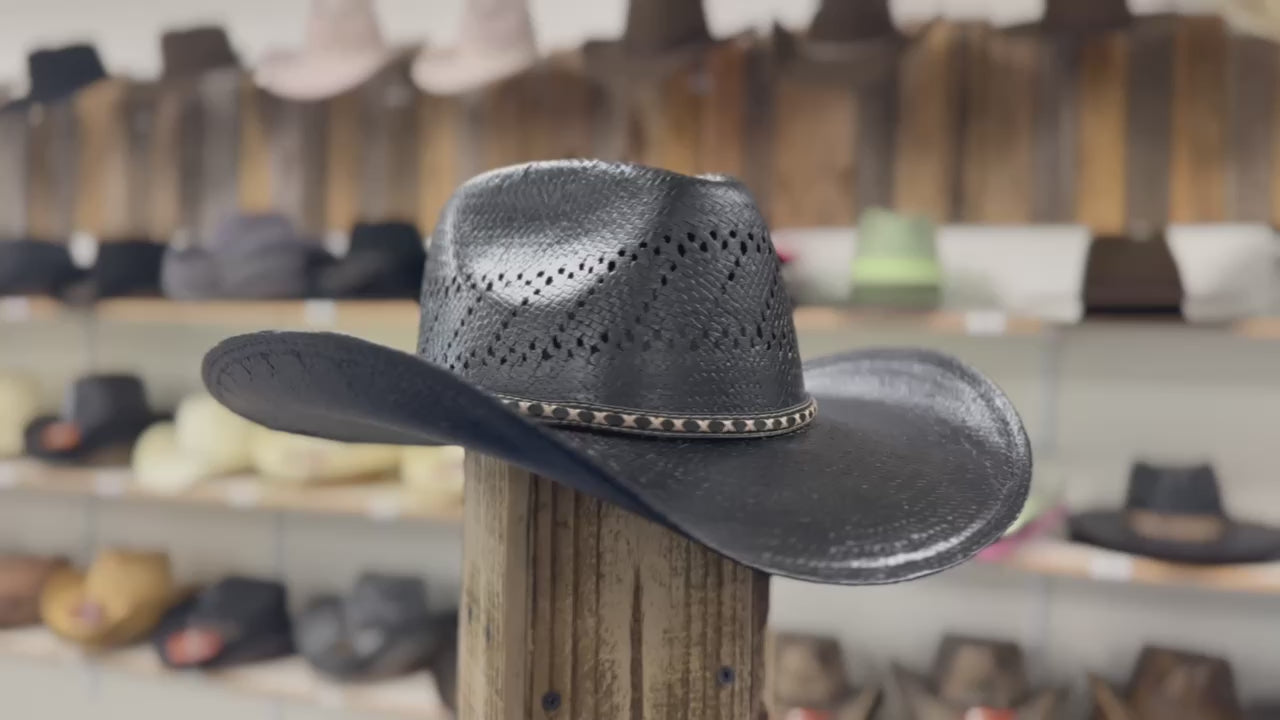 Mens black straw cowboy hats online