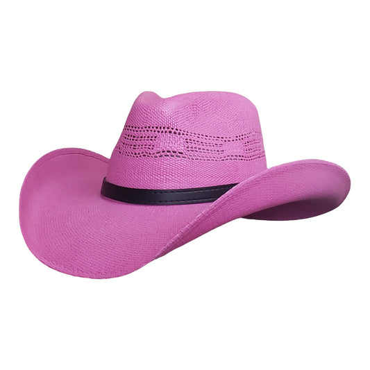 Cabo Fuchsia Straw Bangora Cowboy Hat – Trendy Western Hat for Rodeos & Festivals