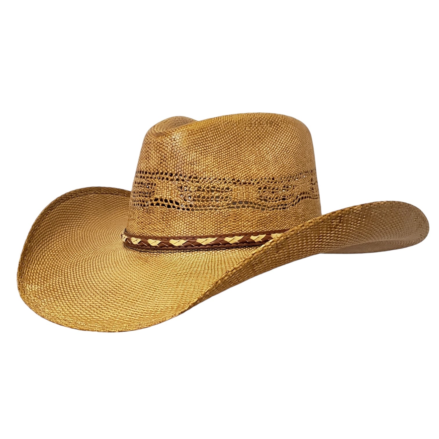 Durango Brown Straw Bangora Cowboy Hat – Lightweight Western Hat with Breathable Design