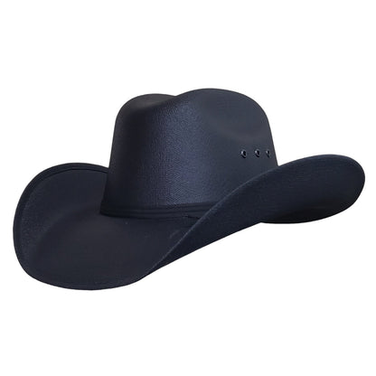 George Jr. Black Cowboy Hat – Durable Straw Canvas Western Hat for Kids & Adults