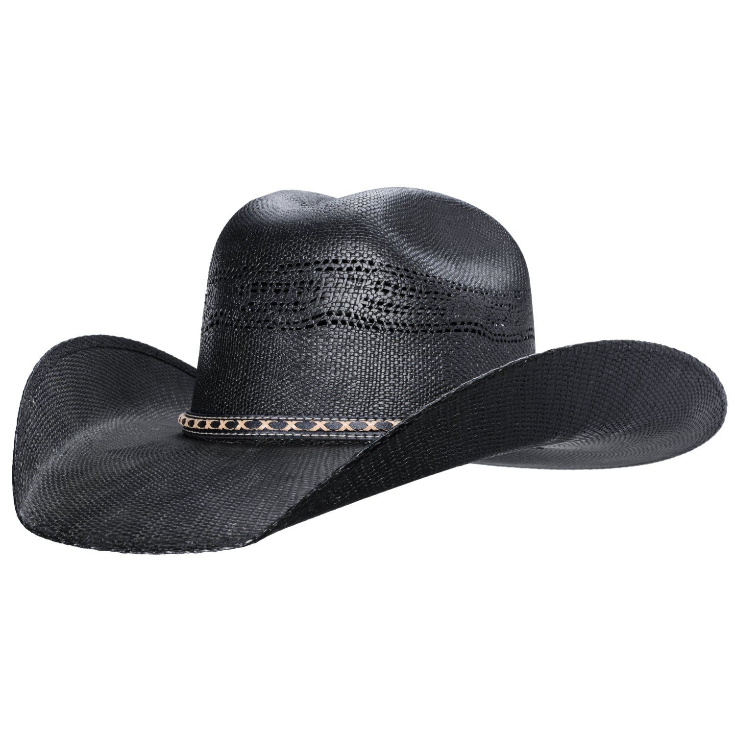 Justin Black Cowboy Hat – Premium Straw Bangora Western Hat for Men & Women